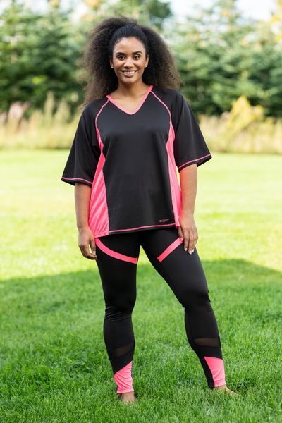 Fitness Leggings Sort/Pink