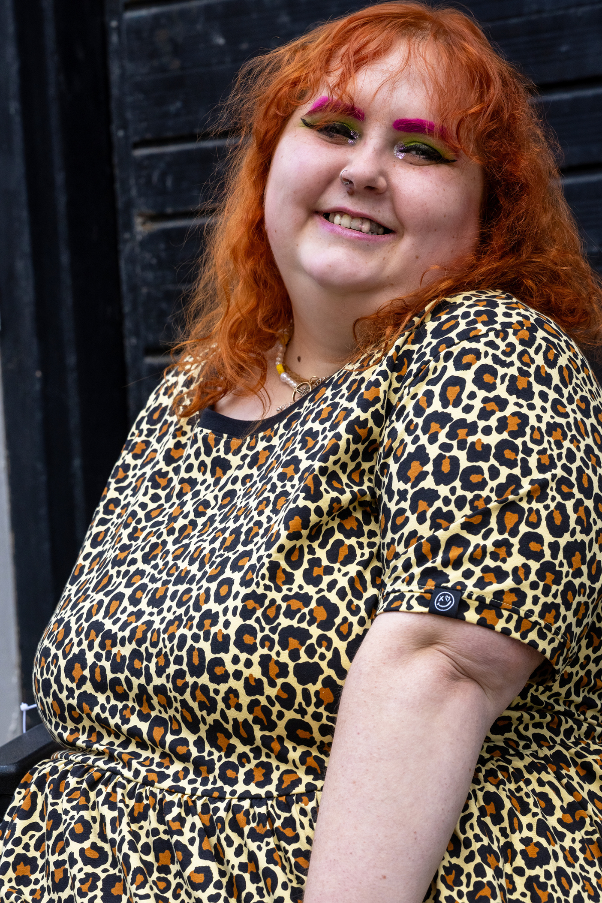 Jersey Kjole med leopard print - Classic Leopard Print Smock Dress
