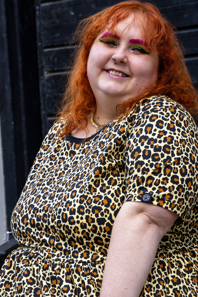 Jersey Kjole med leopard print - Classic Leopard Print Smock Dress