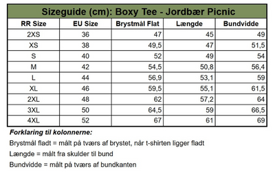 Kort Boxy T-shirt med Jordbær Picnic Print - Strawberry Picnic Cropped Boxy Tee