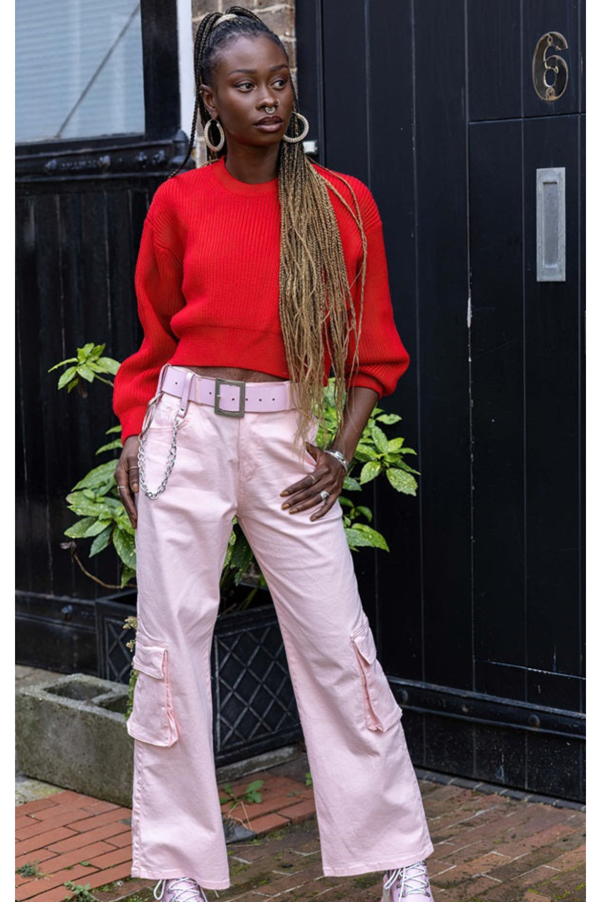 Cargo Bukser Wide Leg Baby Pink