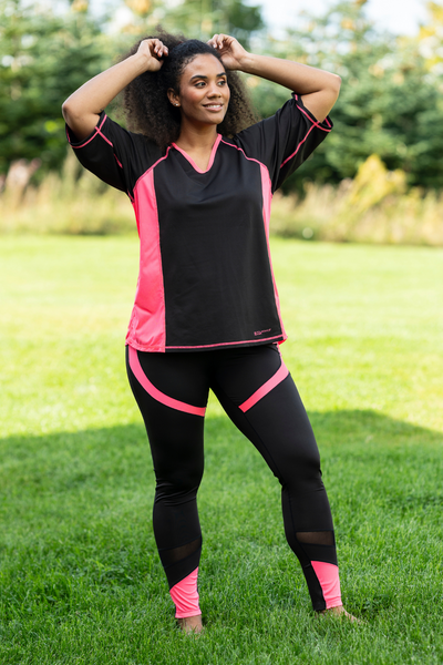 Fitness Leggings Sort/Pink