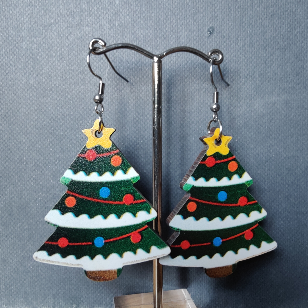 Ørering "juletræ" Multifarvet