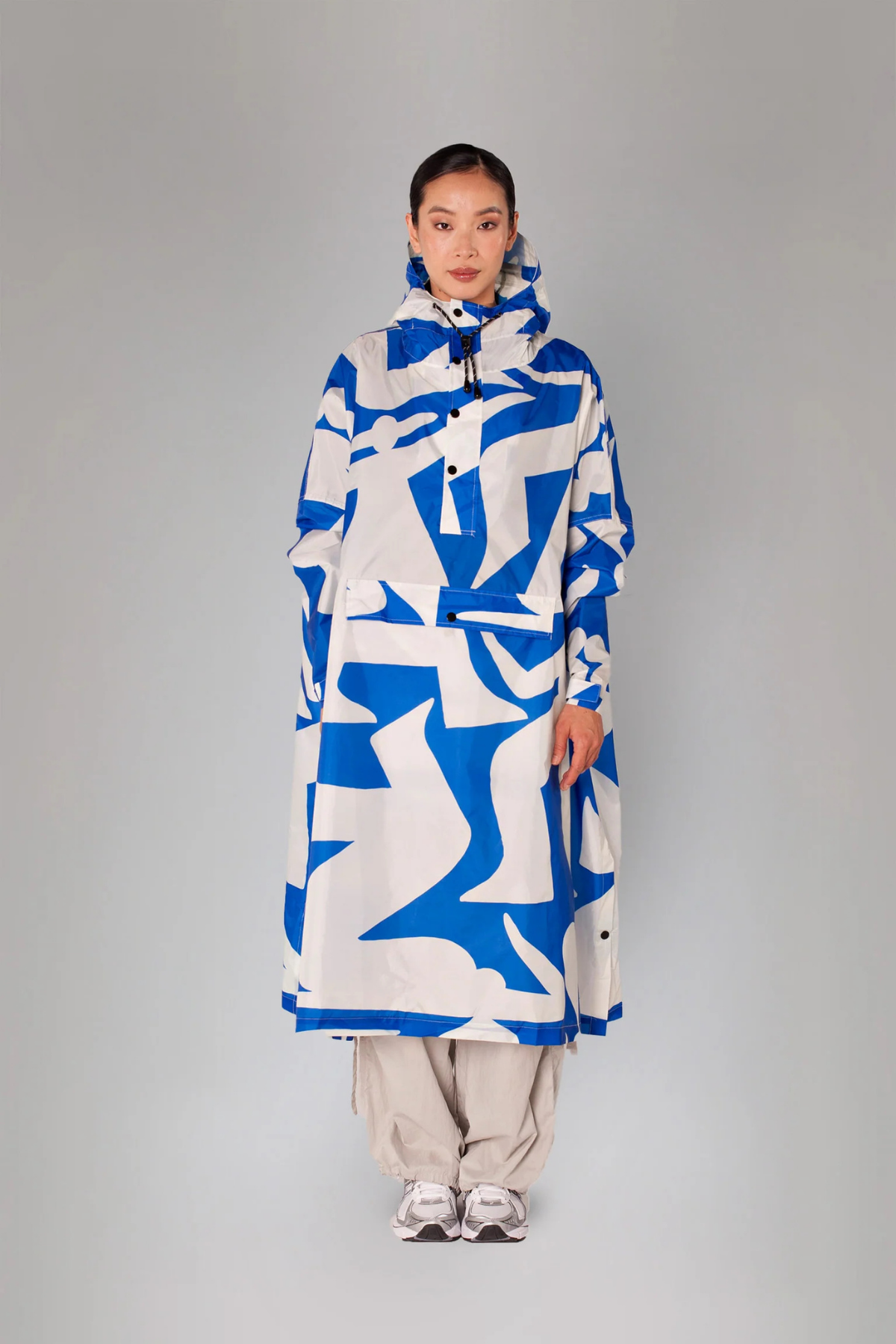 RegnPoncho Blue Dance Blå/Hvid