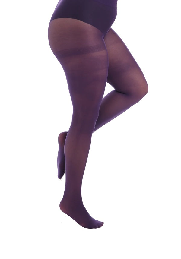 50 Denier Strømpebukser - Curvy Super Stretch - Purple