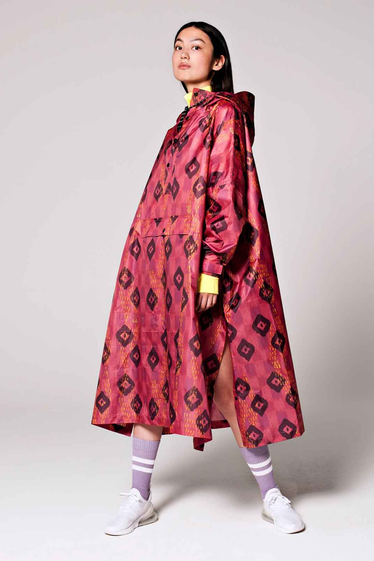 RegnPoncho  Ikat Rød