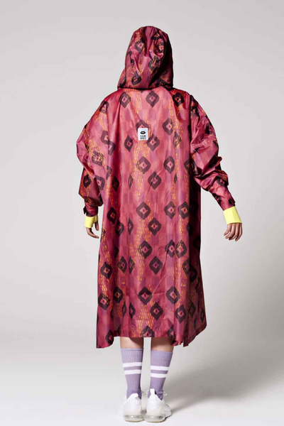 RegnPoncho  Ikat Rød
