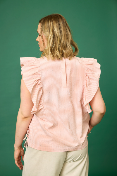 Tulipa stribet Bluse m/ Simili Sten Lyserød