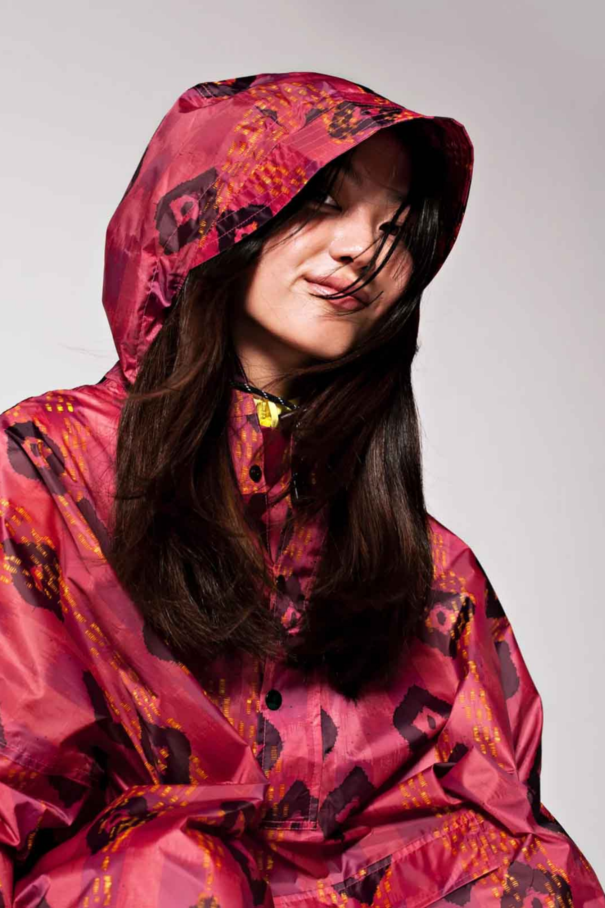 RegnPoncho  Ikat Rød