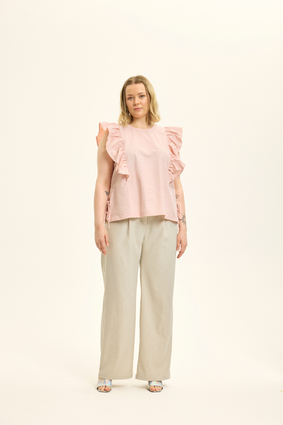 Tulipa stribet Bluse m/ Simili Sten Lyserød