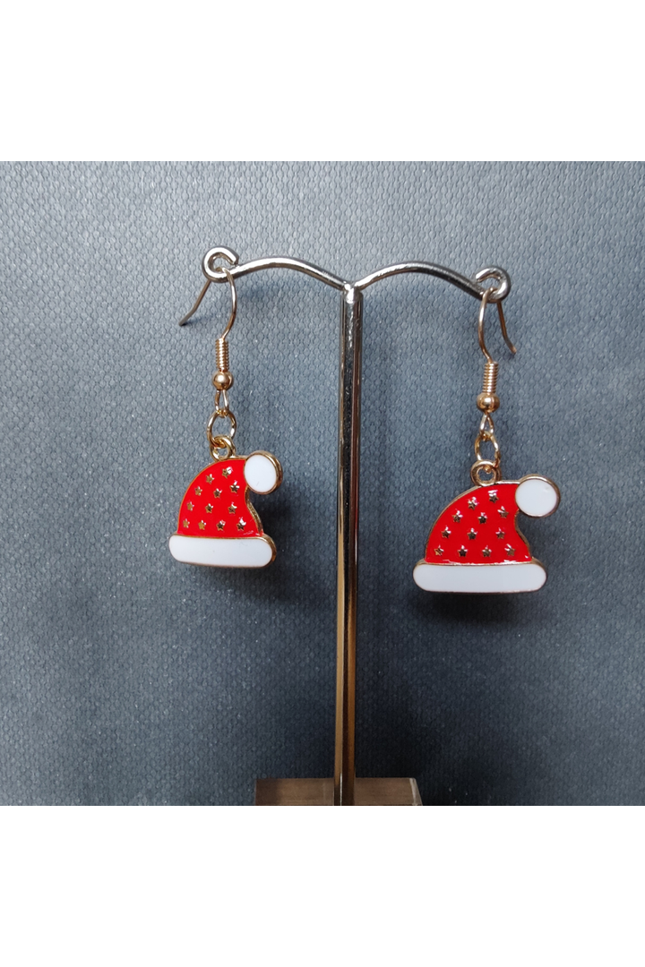 Ørering "Nissehue" Rød/Hvid