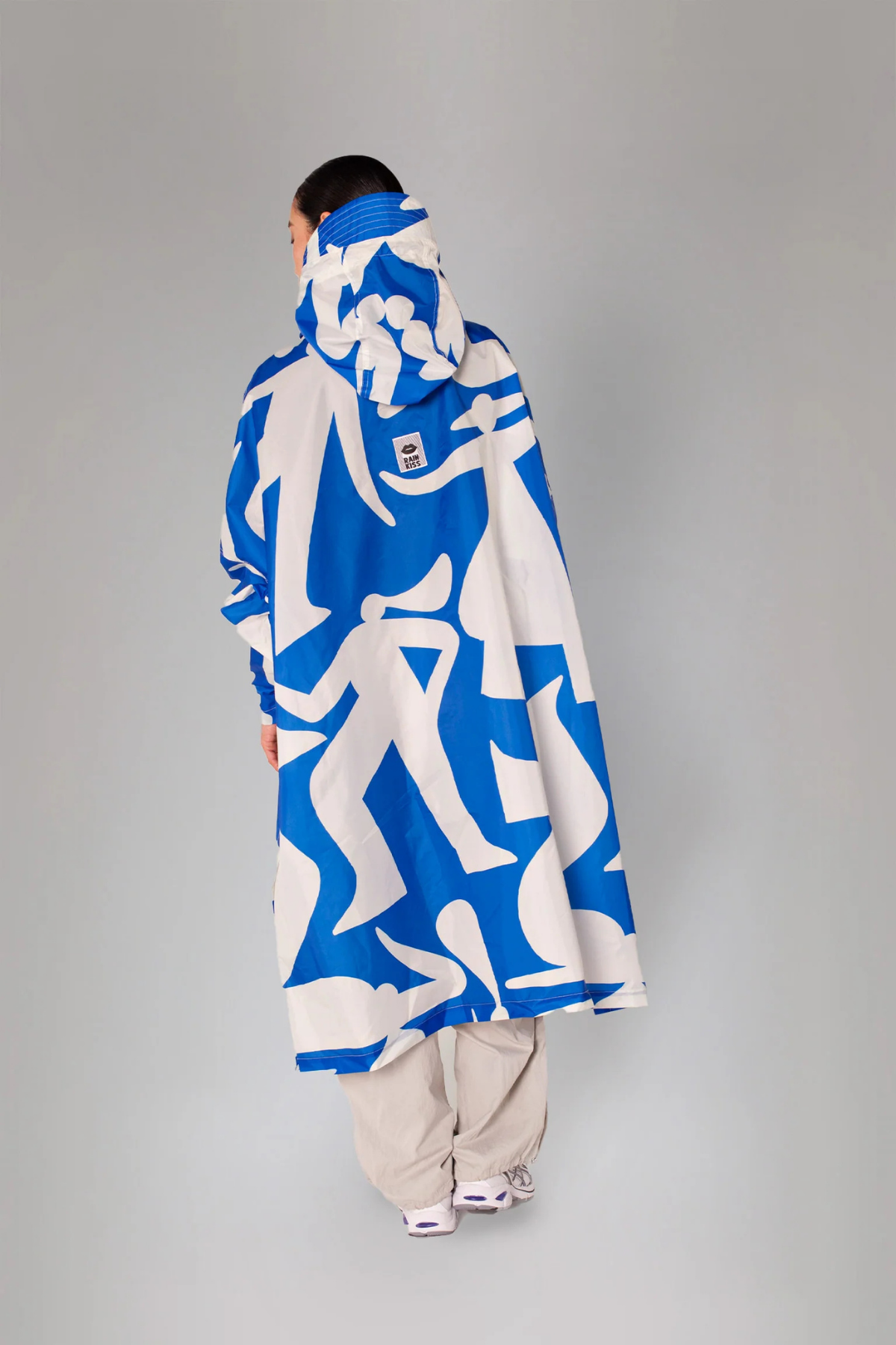 RegnPoncho Blue Dance Blå/Hvid