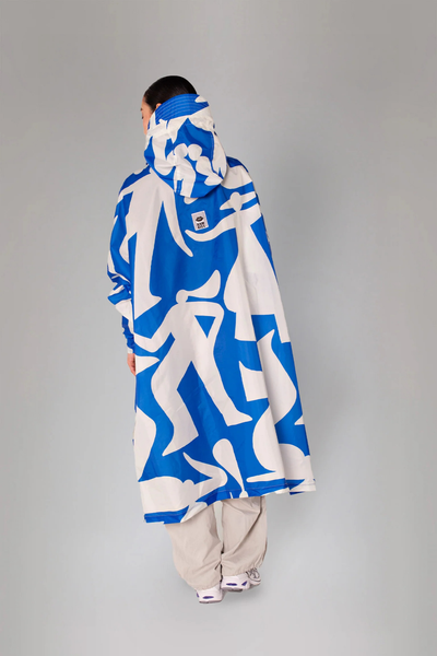 RegnPoncho Blue Dance Blå/Hvid