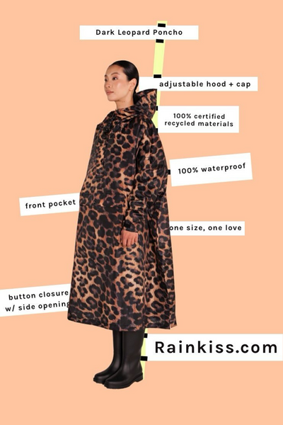 RegnPoncho Dark Leopard