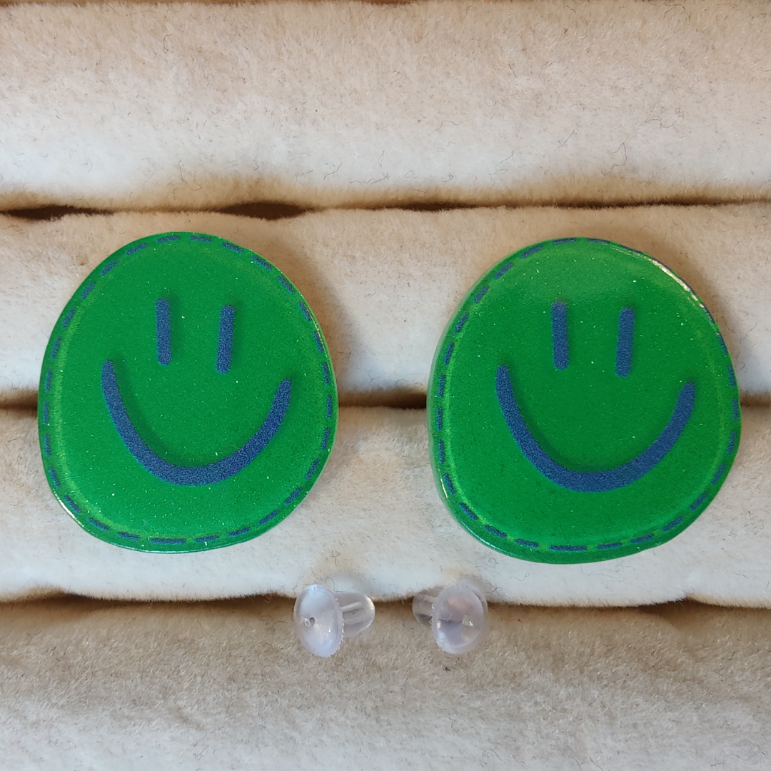 Ørering "Smiley" Grøn/Blå