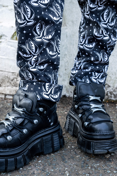 48) Dungarees Checkerboard Swallow Grå/Sort