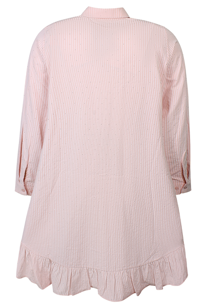 Tulipa stribet Kjole m/ Simili Sten Lyserød