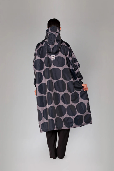 RegnPoncho  Black Polka