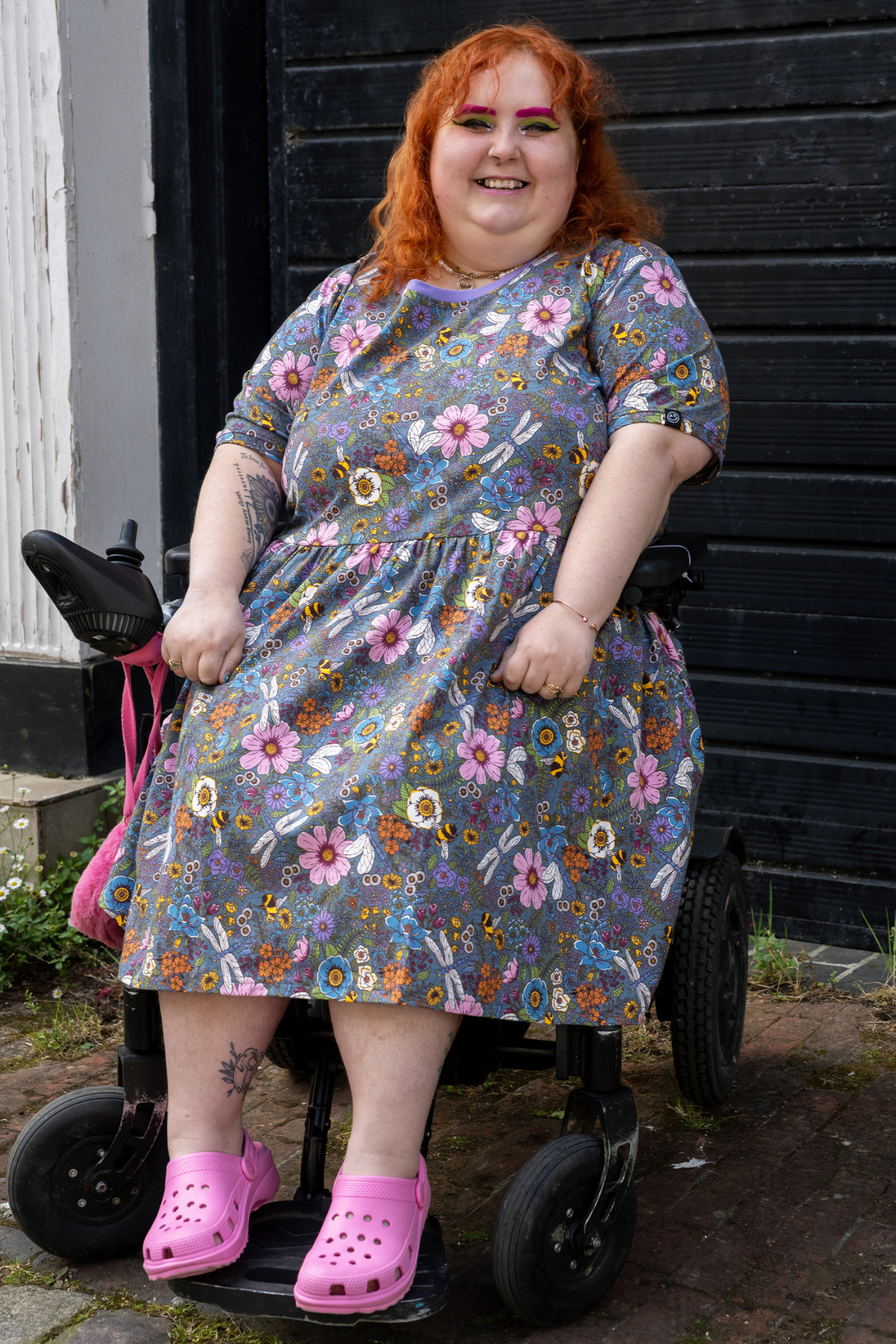Jersey Kjole med blomsterprint - Cottagecore Oversized Smock Dress