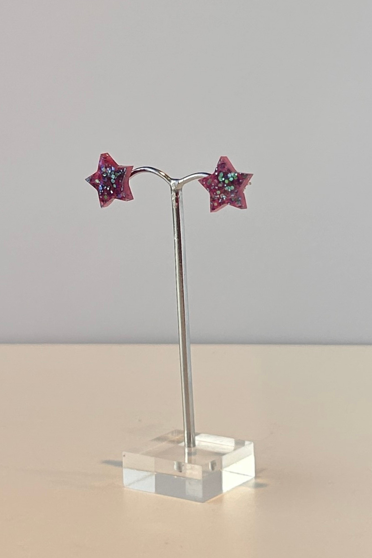 Ørering Stjerne Pink/Glimmer