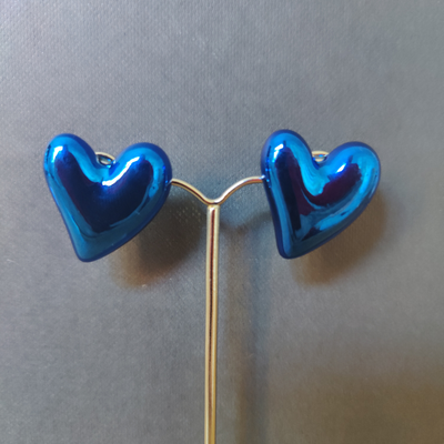 Ørering Hjerte Blå/Metallic