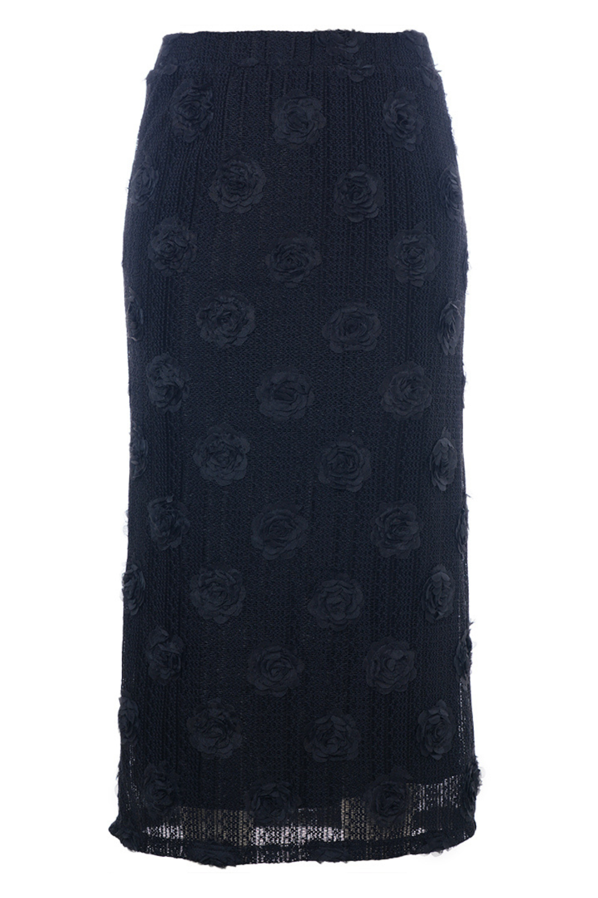 Fanni Mesh Nederdel m/ Blomster Broderi Sort
