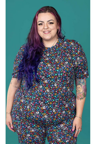 T-shirt Boogie Bones Sort/Multifarvet
