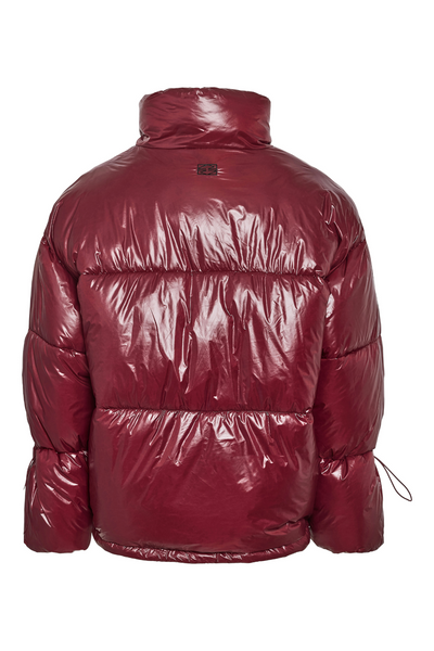 ALLIE SHINY PUFFER JAKKE Vinrød