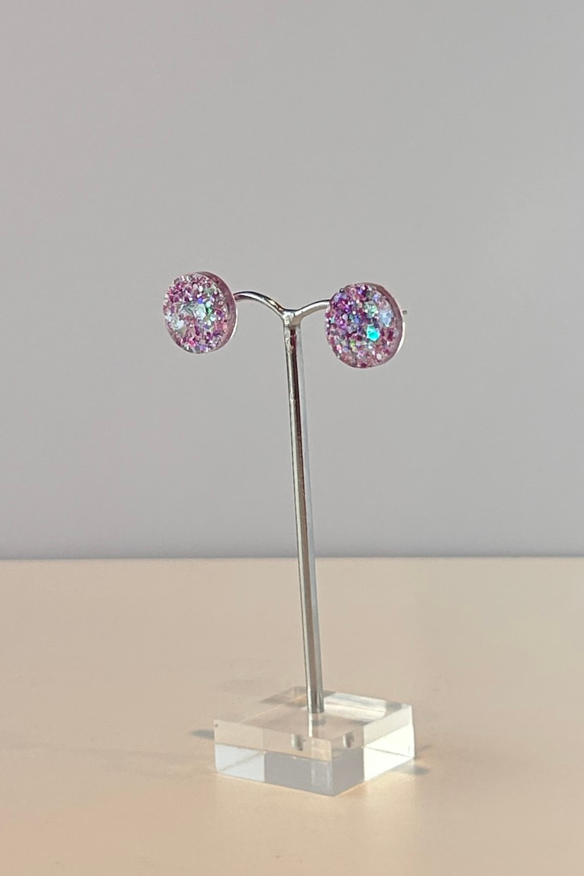 Ørering Rund Lyserød/ Glimmer