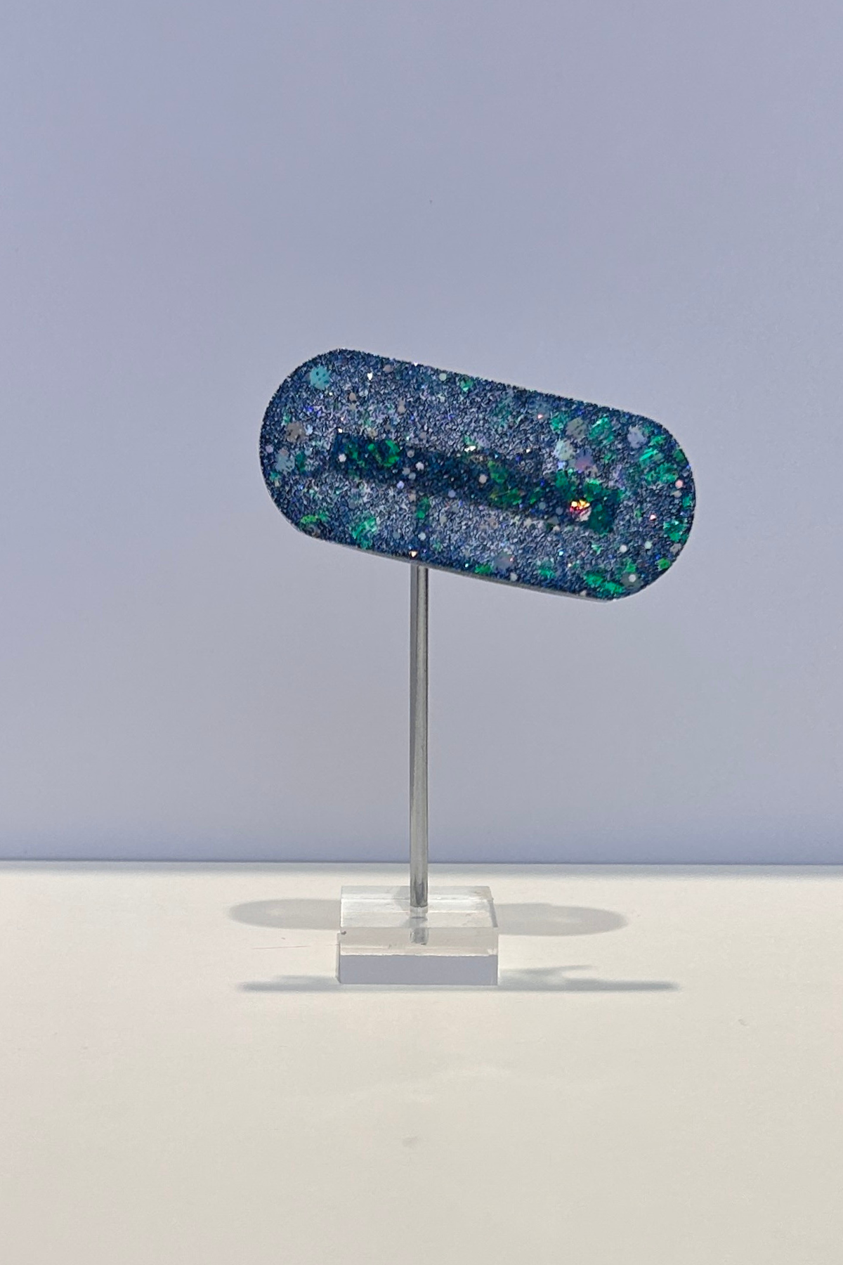 Hårklemme Oval Blå/Glimmer