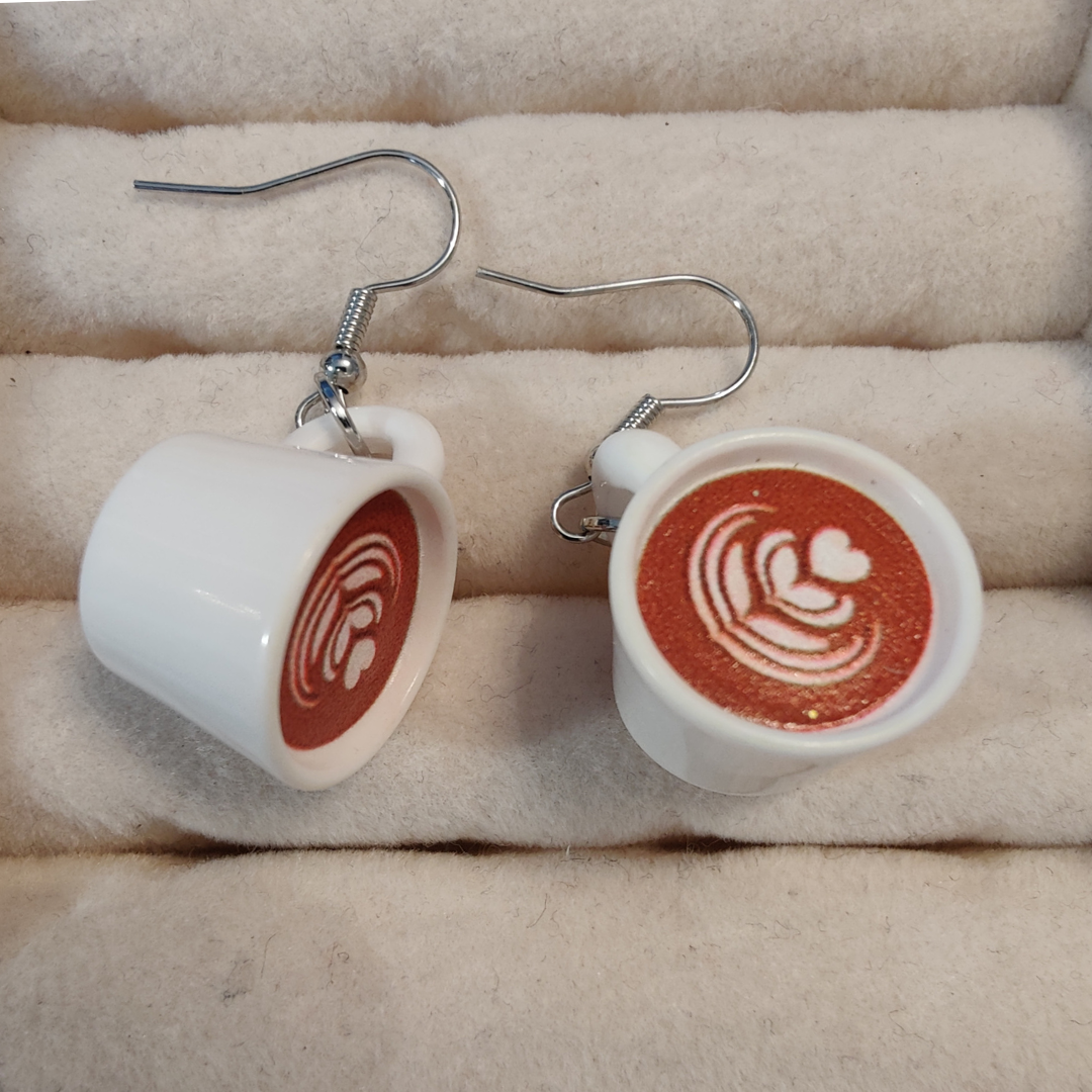 Ørering "Kaffe" Hvid/Brun