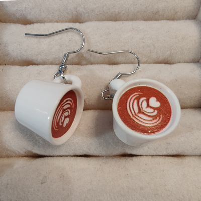 Ørering "Kaffe" Hvid/Brun