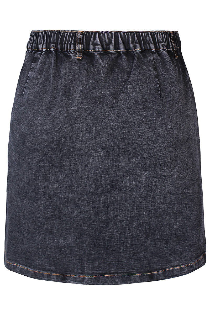 Adella Denim Slå-om Nederdel Sort