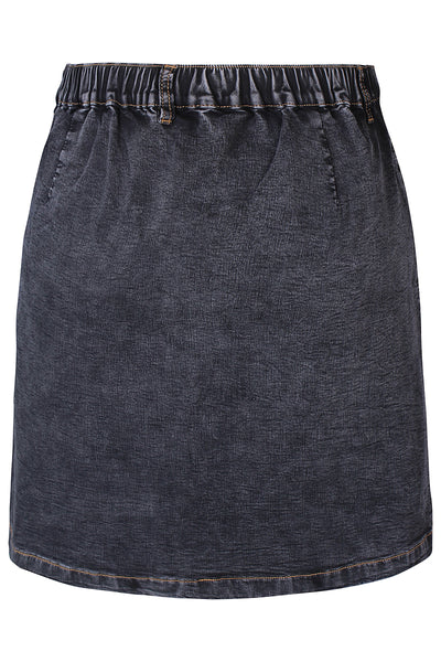 Adella Denim Slå-om Nederdel Sort