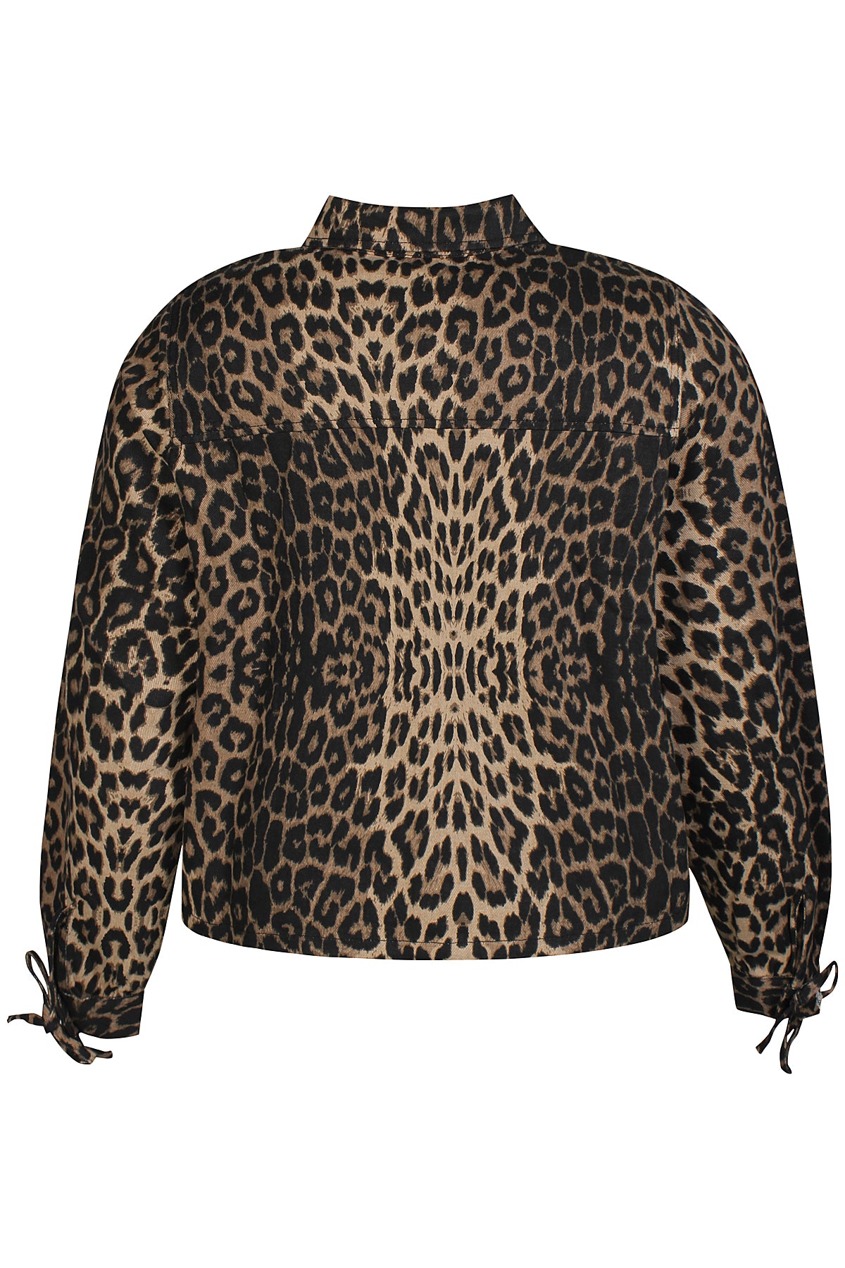 Bagside af Anyday Curves leopard denimjakke med all-over print