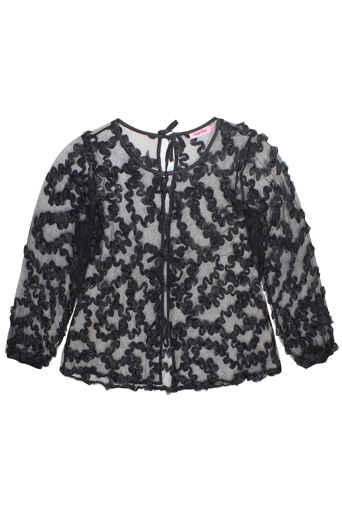 Ursula Mesh Bluse Sort