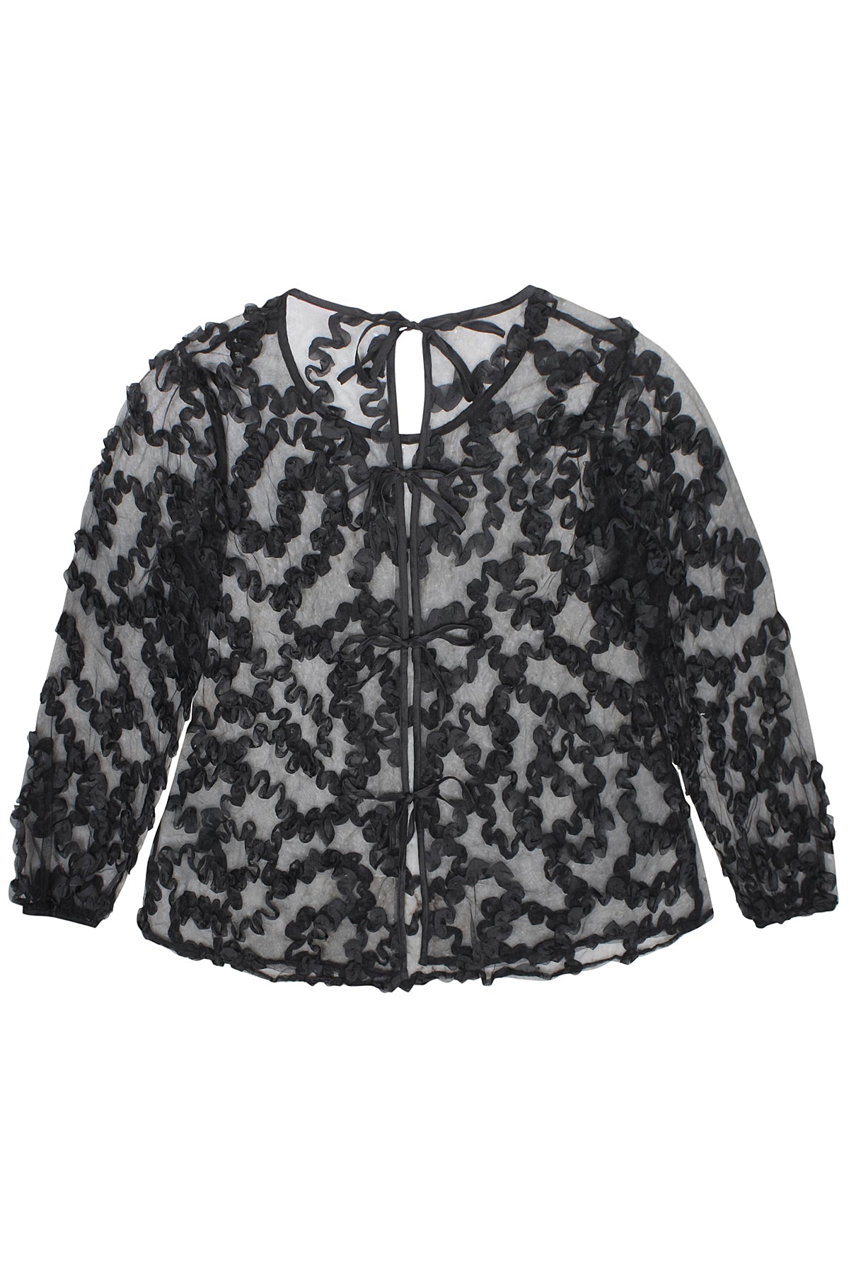 Ursula Mesh Bluse Sort