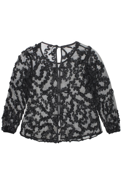 Ursula Mesh Bluse Sort