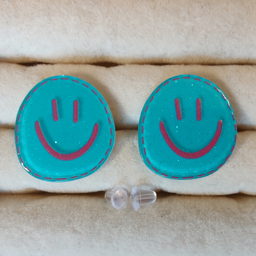 Ørering "Smiley" Turkis/Pink