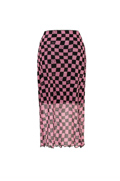 Distortion Skirt produktbillede, nederdel set bagfra uden model, viser detaljerne bagpå.