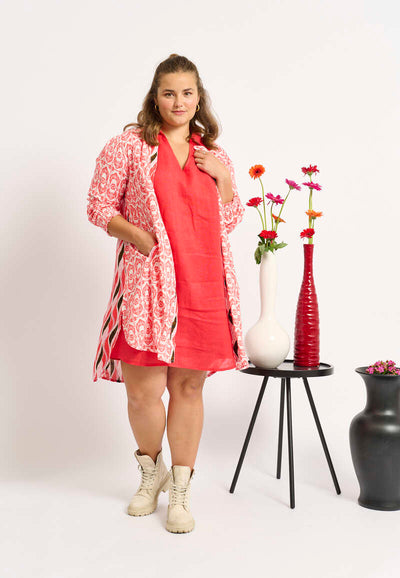 Vilde Midi Kjole Pink/Rød