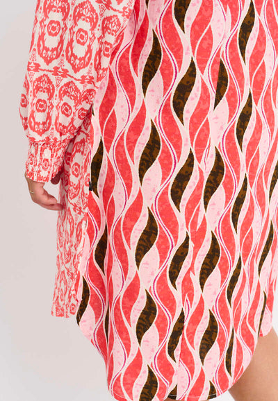 Vilde Midi Kjole Pink/Rød
