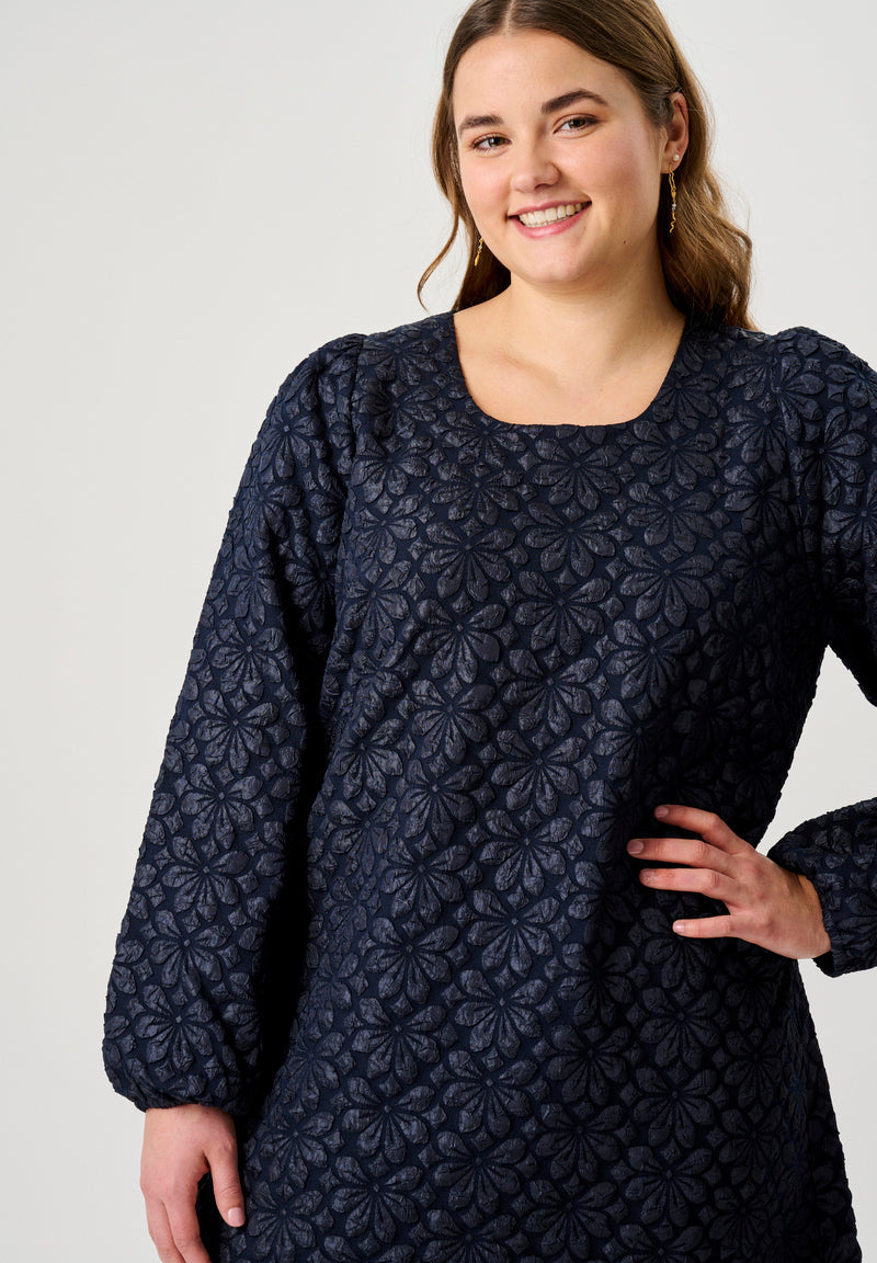 Grethe Midi Kjole Navyblå