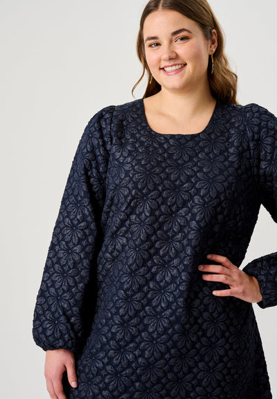 Grethe Midi Kjole Navyblå
