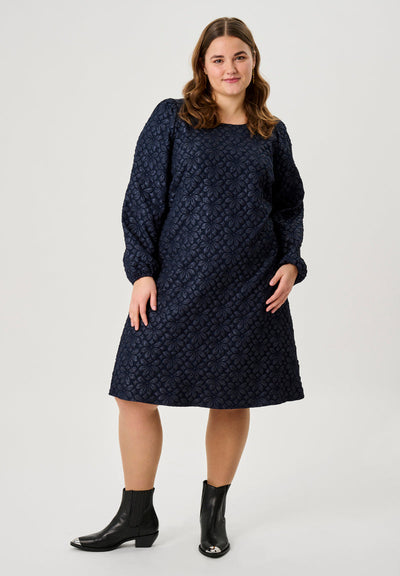 Grethe Midi Kjole Navyblå
