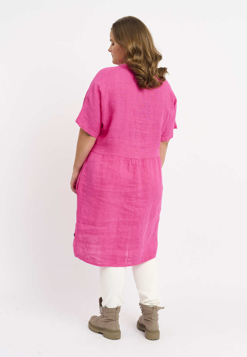 Vanja Hør Kjole Pink