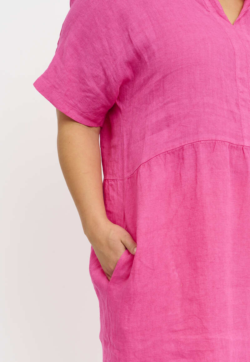Vanja Hør Kjole Pink