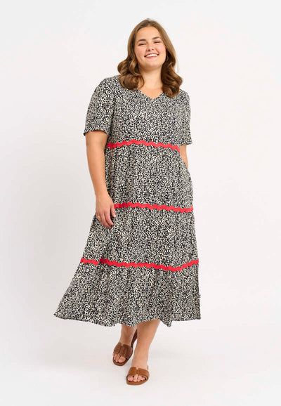 A-formet midi kjole i print
