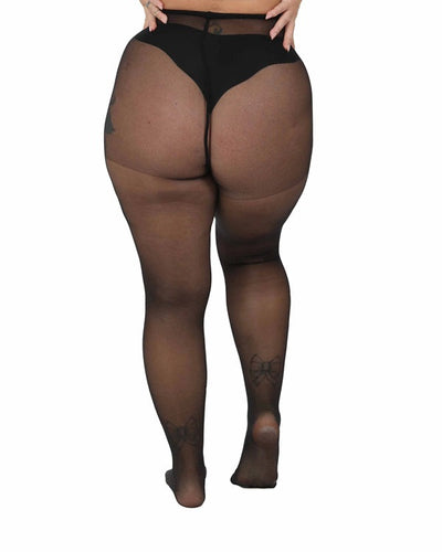 30 Denier Strømpebukser - Curvy Super Stretch - Sort