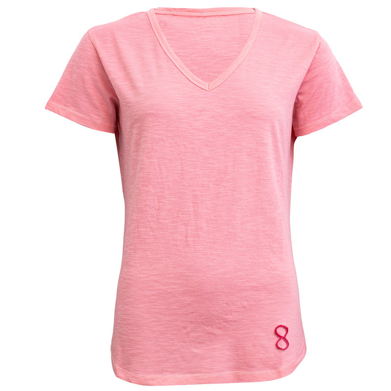 Lyserød v-hals t-shirt